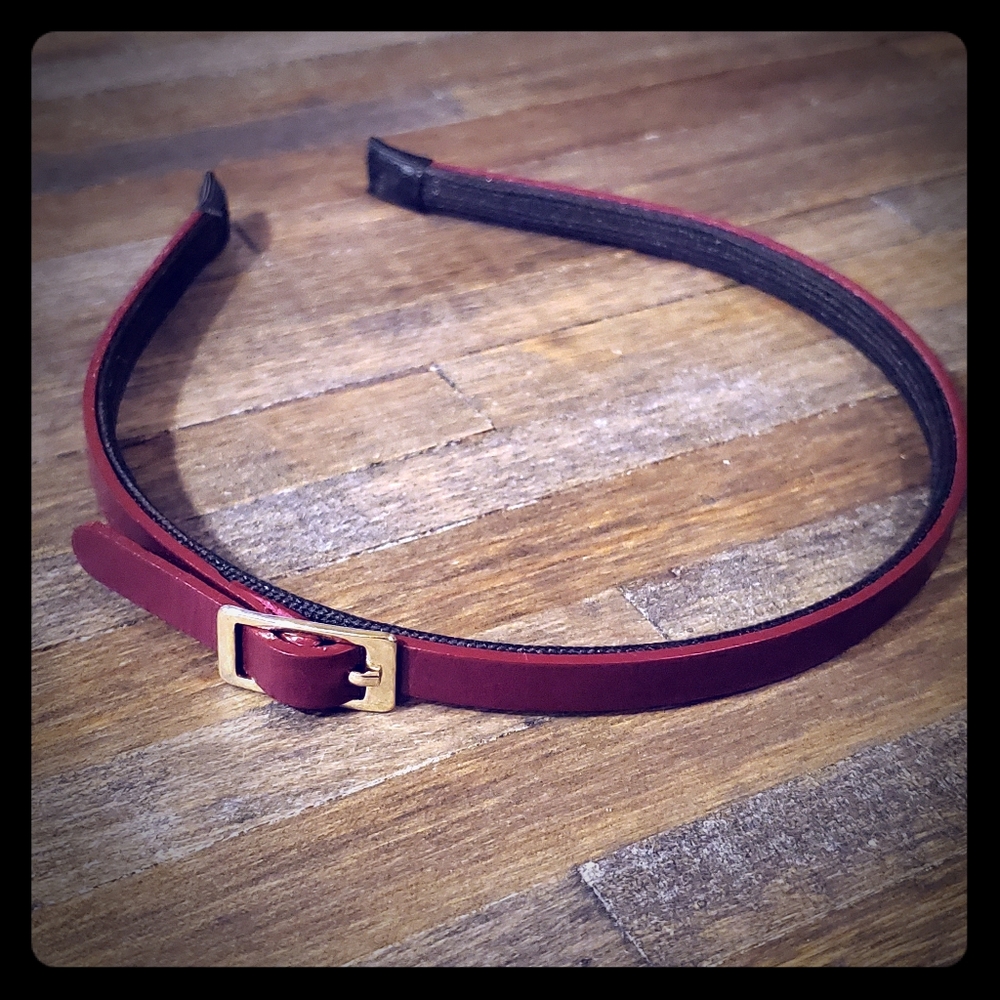 Purple Faux Leather Hair Band with Buckle Detail